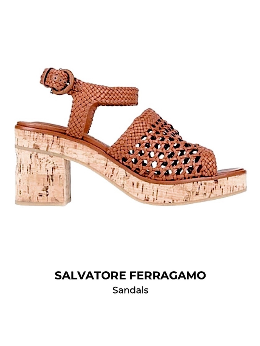 Salvatore Ferragamo Platform Sandals Classic Summer Heels Sz. 7.5 C fits 8 M - Picture 3 of 11